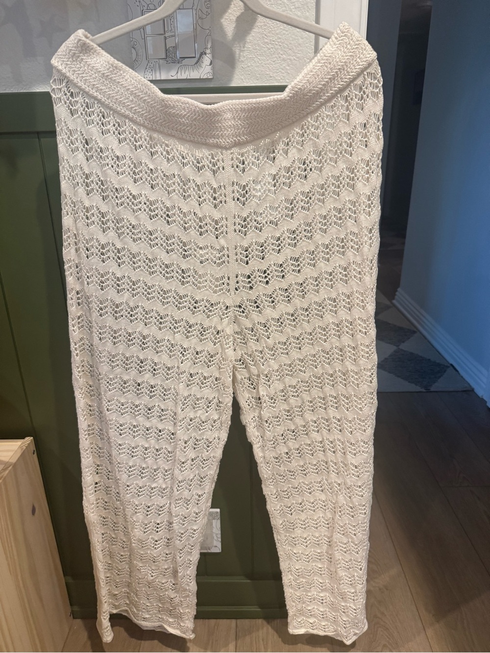 Abercrombie & Fitch Cream Crochet Swim Coverup Pants